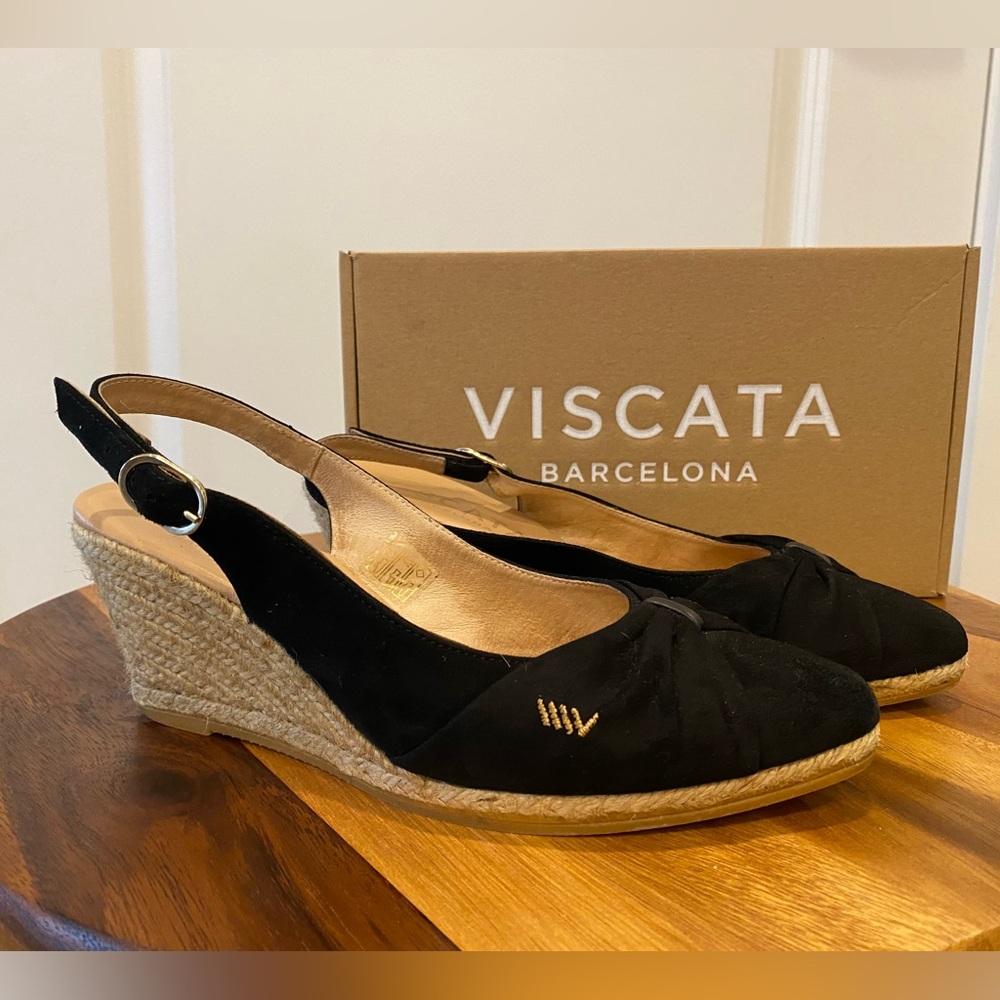 Viscata Sacadira Slingback Espadrille Black Suede 38, 7